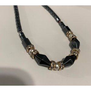 Hematite necklace.